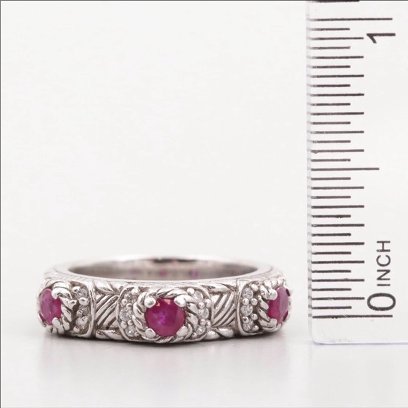 Judith Ripka sterling silver ruby ring. - Picture 4 of 7